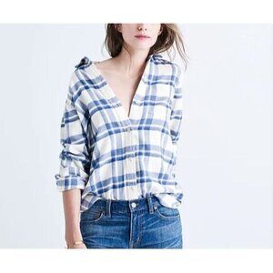 Madewell Top Womens Medium Akiva Plaid Classic Flannel Ex Boyfriend Button Up